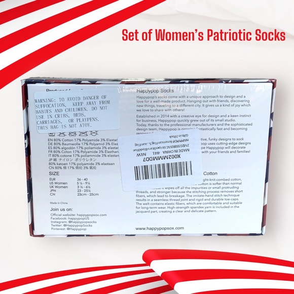 🇺🇸 NWT - Women’s Patriotic Socks, Set of 2 Pairs 🇺🇸 - Picture 4 of 4